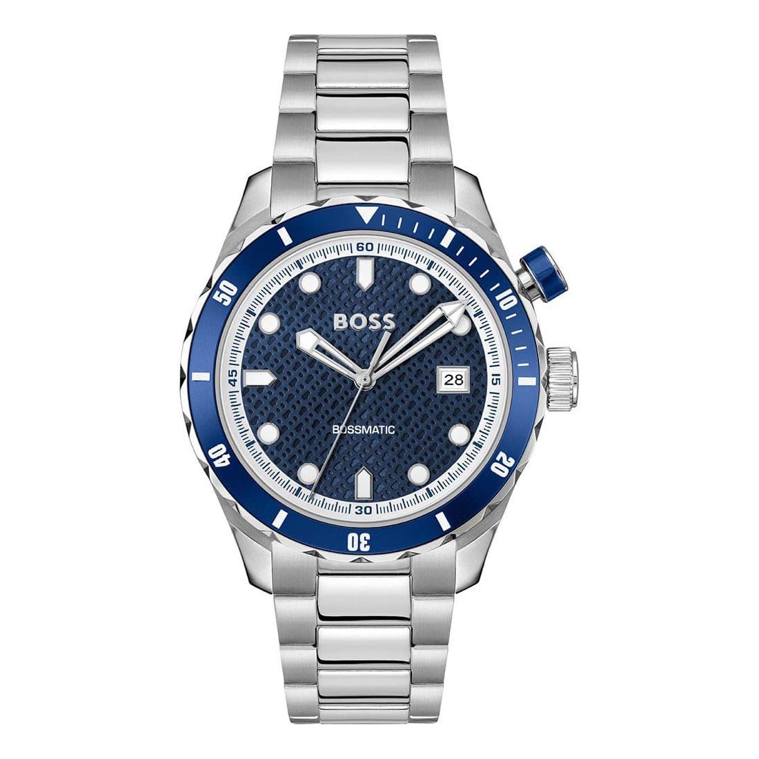 Ανδρικό Ρολόι BOSS Bossmatic 1514177 – Ατσάλινο Μπρασελέ, Μπλε Καντράν 42mm