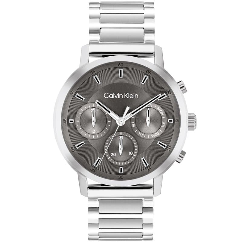 Ανδρικό Ρολόι Calvin Klein Gauge 25200493 – Ασημί Μπρασελέ, Γκρι Καντράν 41mm