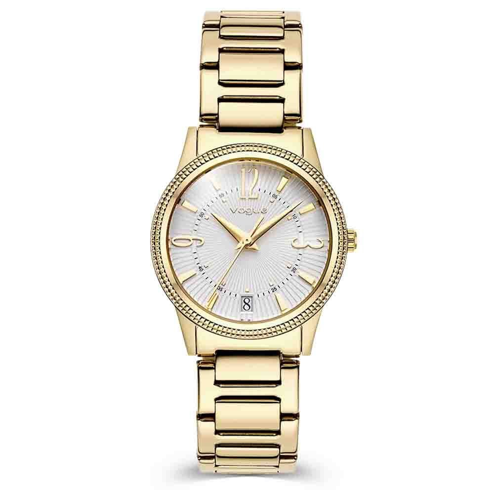 Γυναικείο Ρολόι Vogue Corine 2020615742 – Χρυσό Μπρασελέ, Ασημί Καντράν 30mm